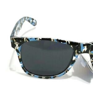 Clear Blue Black Gold Sunglasses 80s Look UV400 Nw